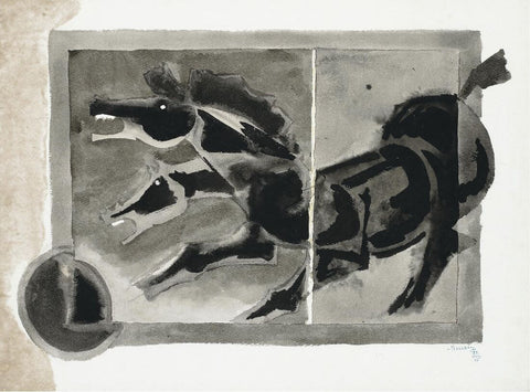 Dark Horse - Maqbool Fida Husain – Painting by M F Husain