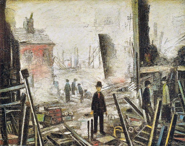 Blitzed Site - L S Lowry - Framed Prints