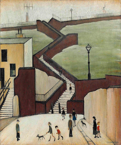 Town Steps Maryport - L S Lowry - Art Prints