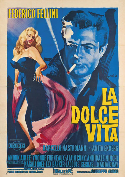 La Dolce Vita - Federico Fellini - Classic Italian Movie Art Poster - Posters