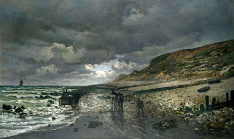 La Pointe de la Hève at Low Tide (La Pointe de la Hève à marée basse) – Claude Monet Painting – Impressionist Art - Art Prints