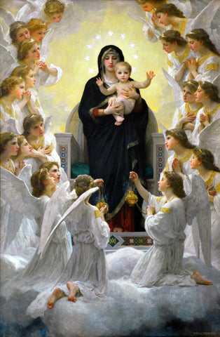 The Virgin with Angels (La Vierge Aux Anges) - Canvas Prints