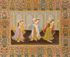 Ladies Engaged In Dance - Vintage Indian Miniature Art Painting - Canvas Prints