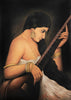 Lady Playing Sitar - Hemen Mazumdar - Indian Masters Painting - Framed Prints