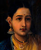 Lady Playing The Swarbat (Jewellery Detail) - Raja Ravi Varma Painting - Posters