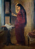 Lady With Comb - Raja Ravi Varma Painting - Vintage Indian Art - Art Prints
