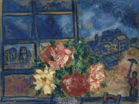 The Open Window Or Window View (La Fenêtre Ouverte Ou Vue De La Fenêtre) - Marc Chagall - Life Size Posters by Marc Chagall