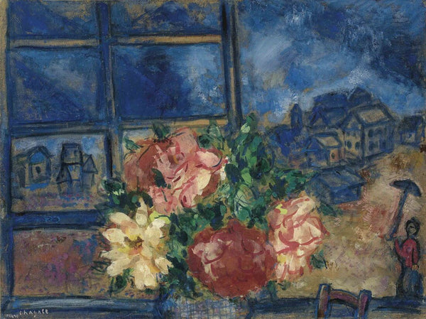 The Open Window Or Window View (La Fenêtre Ouverte Ou Vue De La Fenêtre) - Marc Chagall - Canvas Prints