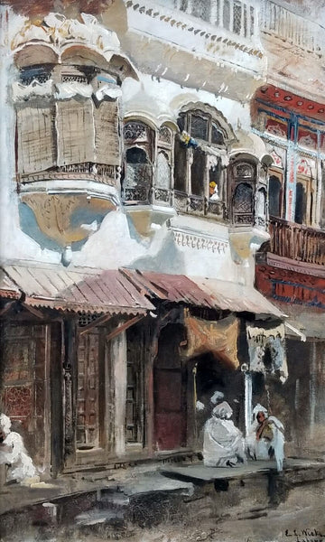 Lahore Street Scene   - Edwin Lord Weeks - Canvas Prints