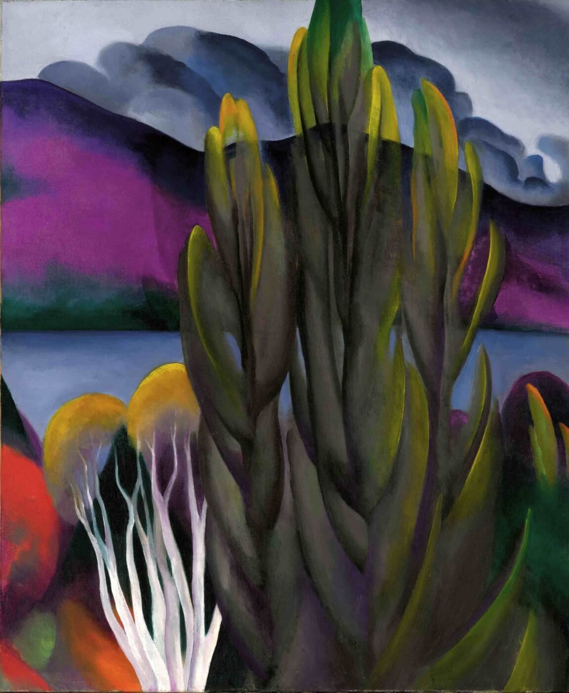 Lake George With White Birch - Georgia Keeffe - Large Art