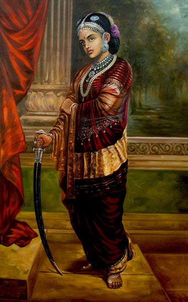 Lakshmi Bai - Rani Of Jhansi - Maharaj Jagat Singh Of Udaipur - Indian Miniature Art Royalty Painting - Canvas Prints