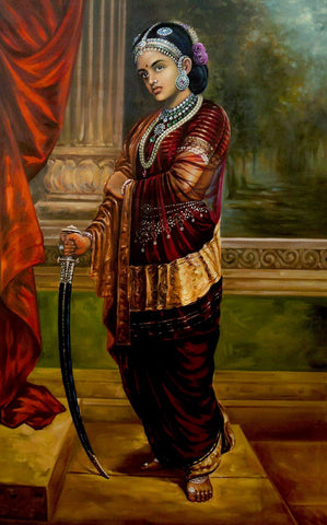 Lakshmi Bai - Rani Of Jhansi - Maharaj Jagat Singh Of Udaipur - Indian Miniature Art Royalty Painting - Posters