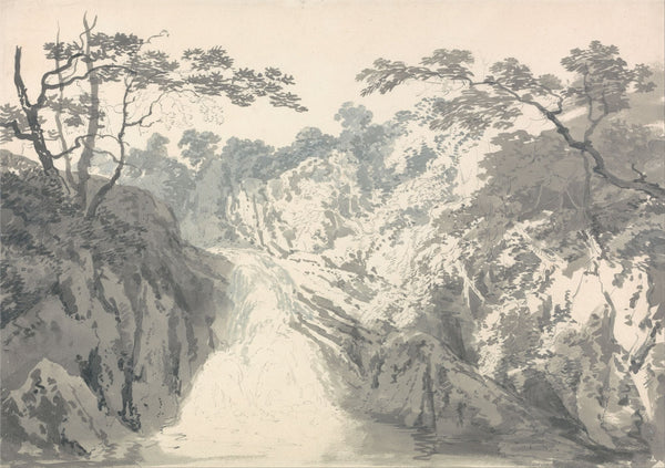 Landscape with Waterfall - Framed Prints