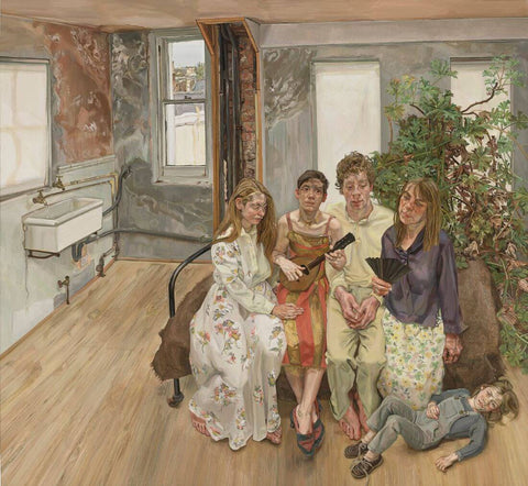 Large Interior - Lucian Freud - Figurative Painting - Canvas Prints