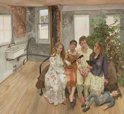 Large Interior - Lucian Freud - Figurative Painting - Canvas Prints by Lucian Freud