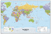Large Political Map Of The World - Major Cities - Canvas Prints