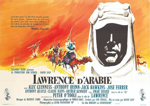 Lawrence Of Arabia - French 1962 Release - Hollywood War Classic - Movie Poster - Large Art Prints by Kaiden Thompson