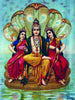 Laxmi Devi and Earth Goddess Bhumi, Wives of Vishnu - Framed Prints