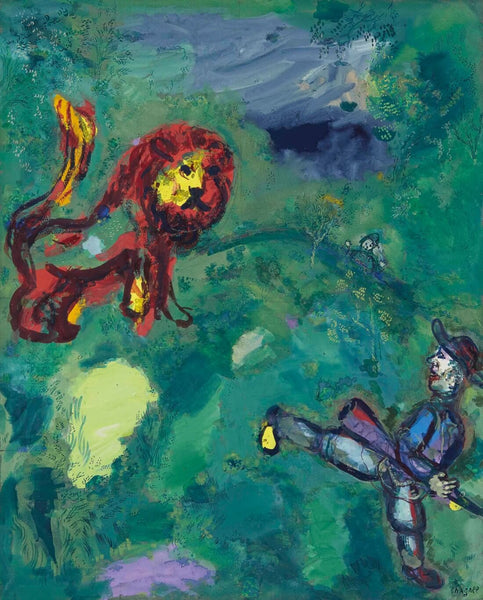 The Lion And The Hunter (La Fontaine's Fables) - Marc Chagall - Art Prints