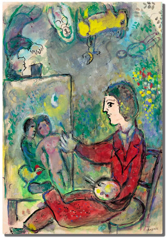 The Painter in a Brown Suit (Le Peintre en Costume Marron) - Marc Chagall by Marc Chagall