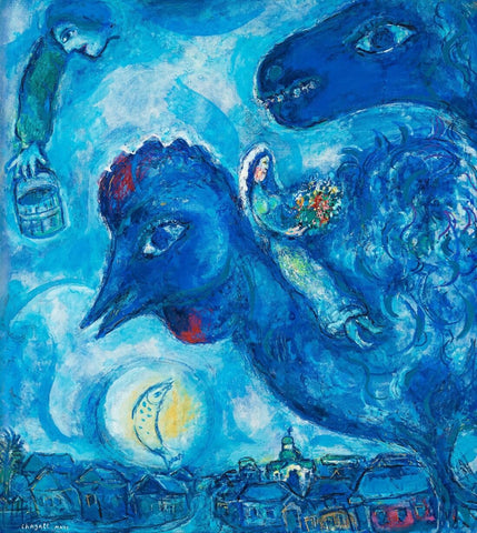 The Blue Rooster Or The Dream Of The Village (Le Coq Bleu Ou Le Rêve Du Village) - Marc Chagall by Marc Chagall