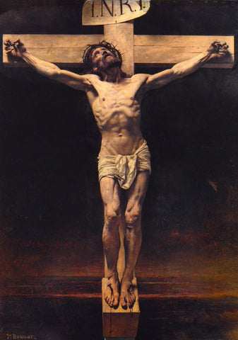 Christ on the Cross - Canvas Prints by Léon Bonnat
