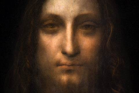 Leonardo-da-Vinci - Salvator Mundi - Detail by Leonardo da Vinci
