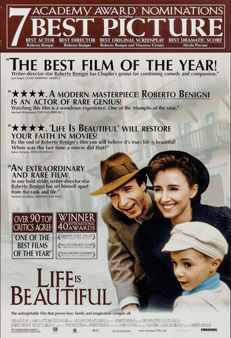 Life Is Beautiful (La Vita E Bella) - Roberto Benigni - Hollywood Classic War Movie Poster - Life Size Posters by Tallenge Store