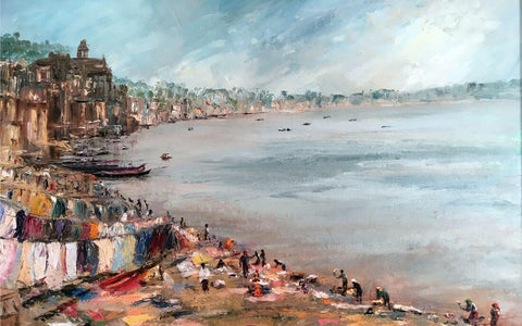 Life In The Holy City of Varanasi Benaras - Large Art Prints