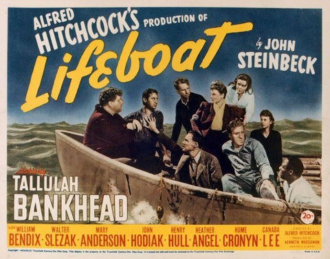 Lifeboat - Alfred Hitchcock - Classic Hollywood Movie Poster by Hitchcock