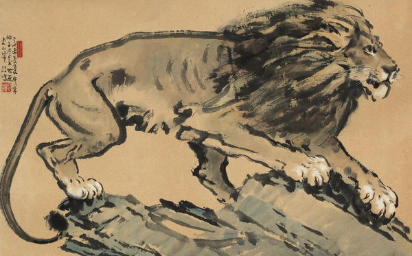 Lion - Xu Beihong - Chinese Art Painting - Framed Prints