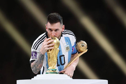 Lionel Messi - Argentina - World Cup 2022 Qatar Golden Ball Winner - Football Sports Poster by Tallenge