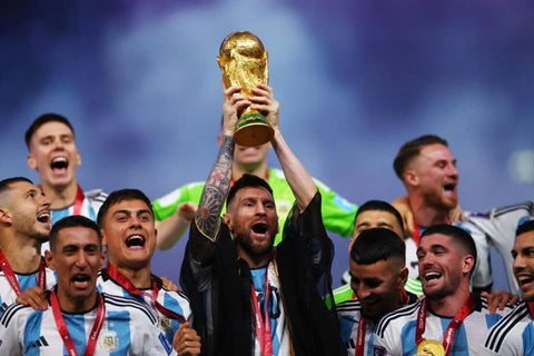 Lionel Messi And Team Argentina - World Cup 2022 Winners - Football Sports Poster - Canvas Prints