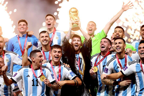 Lionel Messi Team Argentina - World Cup 2022 Winners - Football Sports Poster - Large Art Prints by Tallenge