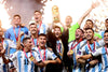 Lionel Messi Team Argentina - World Cup 2022 Winners - Football Sports Poster - Posters