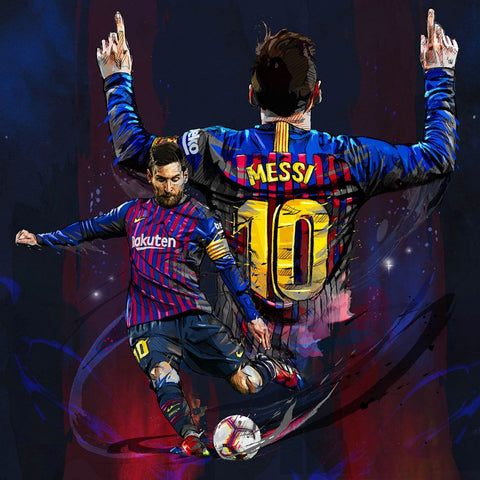 Lionel Messi - Barca - Legend Of Football Poster - Framed Prints