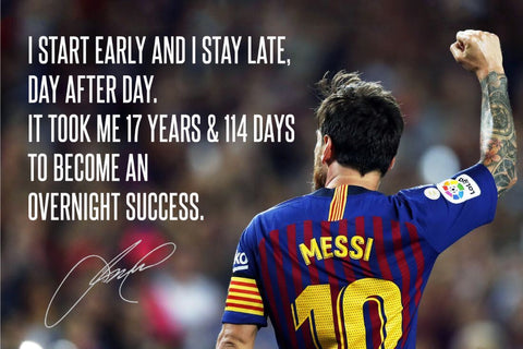 Lionel Messi - Success - Legend Of Football Poster by Kimberli Verdun