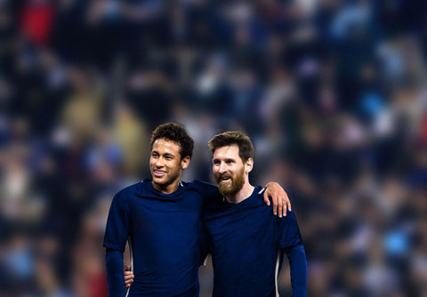 Lionel Messi - Neymar - Spirit Of Sports - Legend Of Football Poster - Canvas Prints by Rajesh