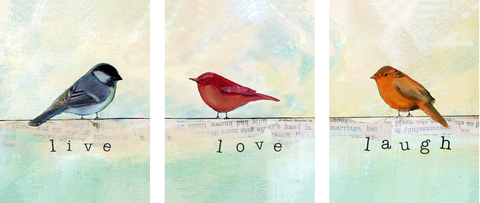 Live, Love & Laugh Triptych - Art Panels