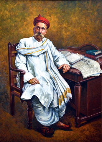Lokmanya Bal Gangadhar Tilak - Swarajya - Indian Freedom Fighter Patriot Painting Poster - Art Prints