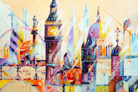 London Remix - London Photo and Painting Collection - Canvas Prints