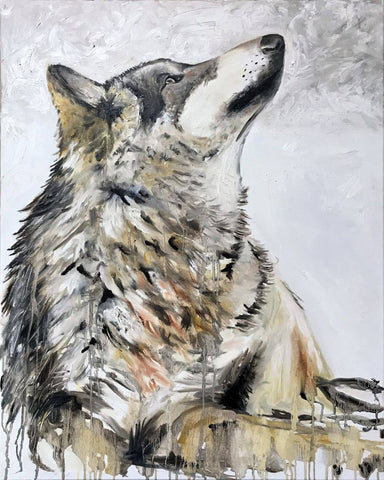 Lone Wolf - Animal Painting by Sina Irani