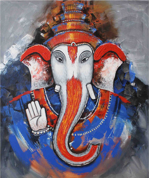 Lord Ganesha - Beautiful Indian Painting - Canvas Prints