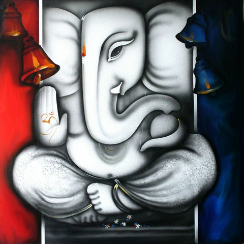 Lord Ganesha - Contemporary Painting by Raghuraman