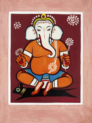 Lord Ganesha - Jamini Roy - Famous Indian Painting by Jamini Roy