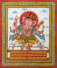 Lord Ganesha Dancing - Pattachitra Indian Painting - Framed Prints