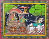 Lord Krishna Gita Updesha To Arjuna - Mahabharata Painting - Indian Folk Art - Canvas Prints