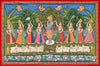 Lord Krishna With Gopis - Pichwai Art Painting - Framed Prints