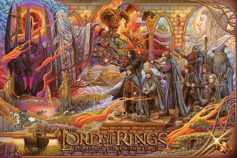 Lord Of The Rings - Fellowship Of The King - Fan Art Poster - Large Art Prints by Jerry