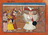 Lord Rama Battles Ravana - Rajput Painting - Mandi - 18 Century Vintage Indian Miniature Art From Ramayana - Large Art Prints